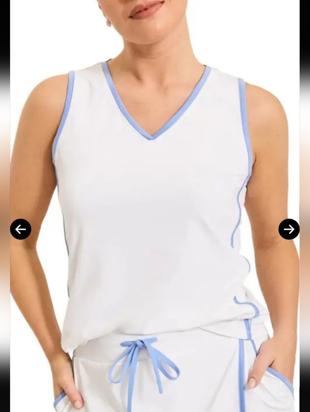 NWT Tommy Bahama Women's Islandzone Sleeveless Active Top V-neck White Sz L